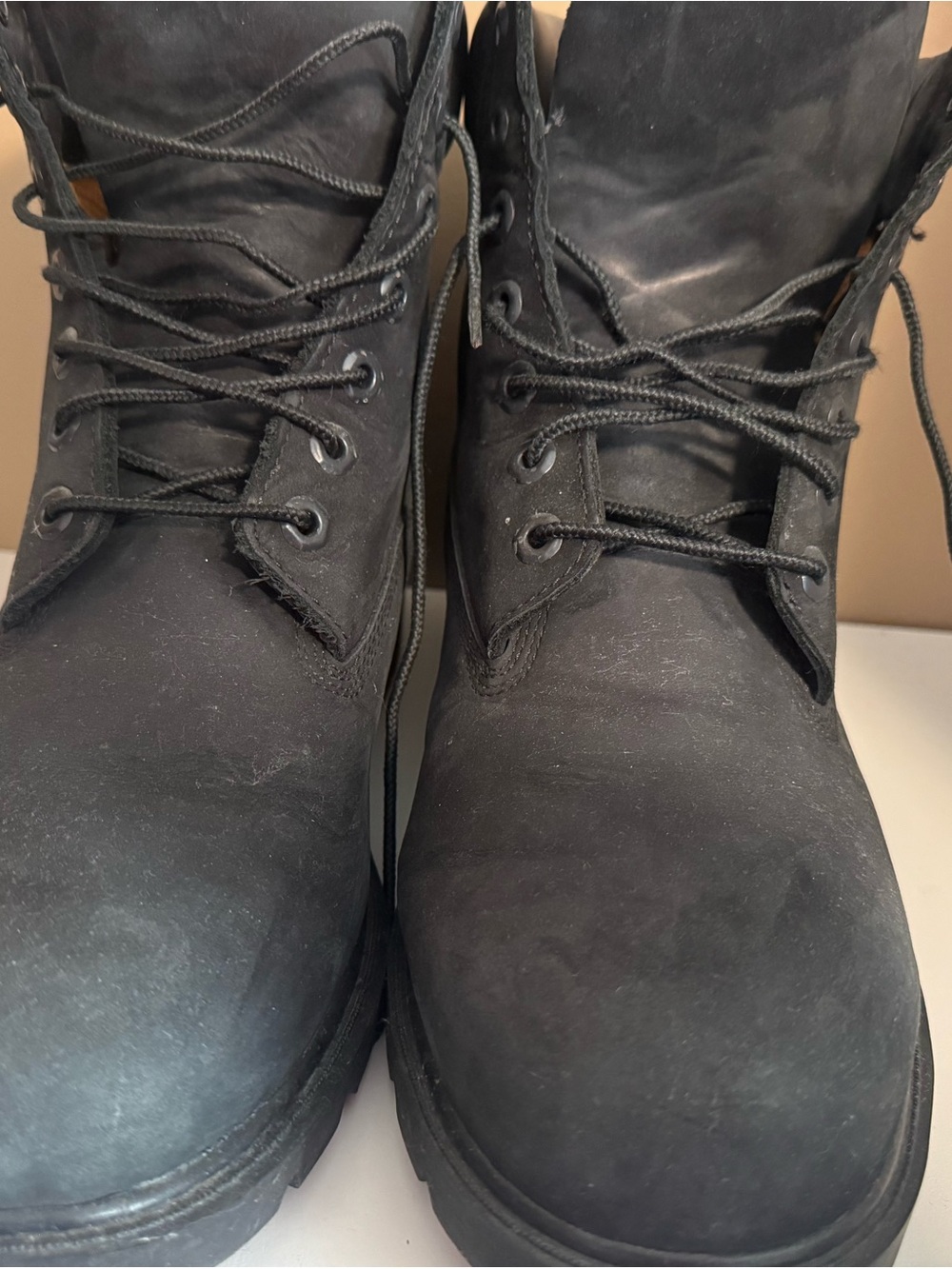 Men's Timberland Black Lace-Up Work Boots